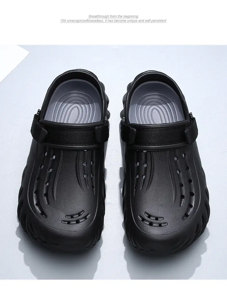Hole Shoes Men's Summer Thick Sole Outer Wear Breathable Soft Baotou Tops EVA Home Non-Slip Non-Stinky Foot Wear-Resistant Sandals — feature 17