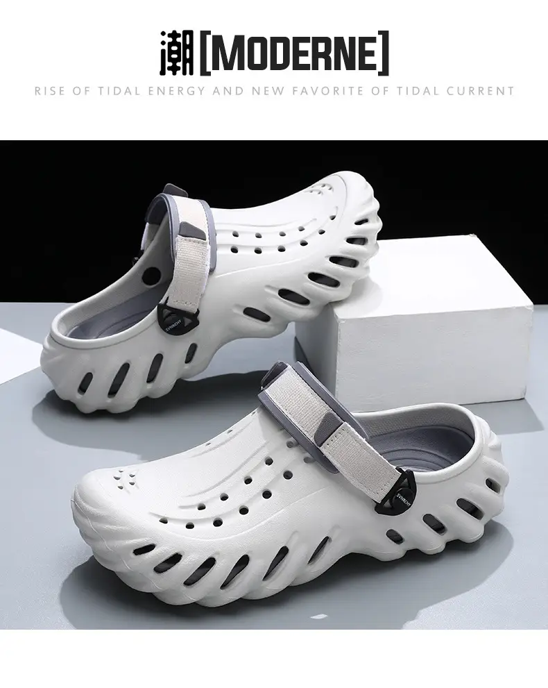 Hole Shoes Men's Summer Thick Sole Outer Wear Breathable Soft Baotou Tops EVA Home Non-Slip Non-Stinky Foot Wear-Resistant Sandals — feature 7