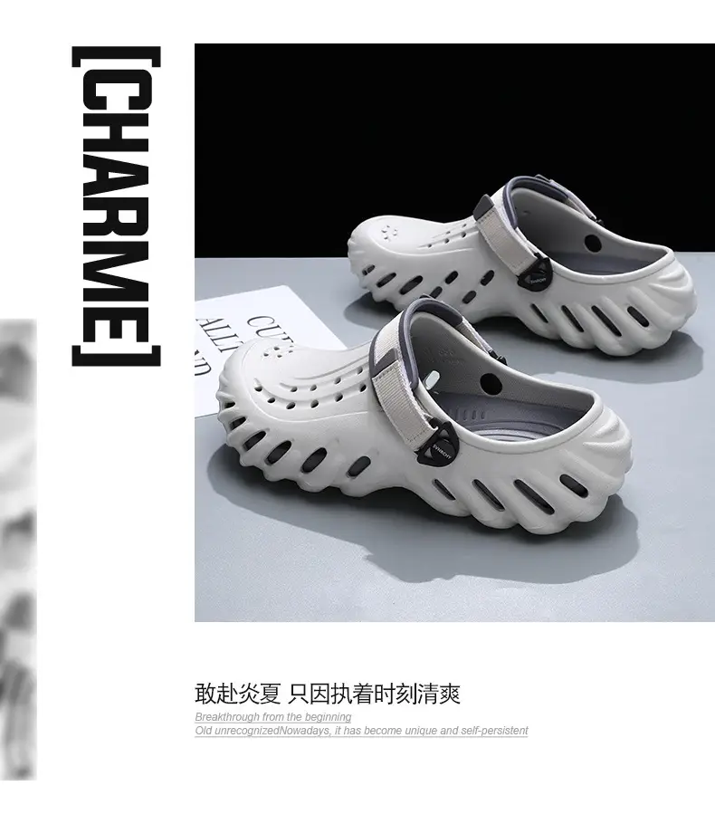 Hole Shoes Men's Summer Thick Sole Outer Wear Breathable Soft Baotou Tops EVA Home Non-Slip Non-Stinky Foot Wear-Resistant Sandals — feature 8