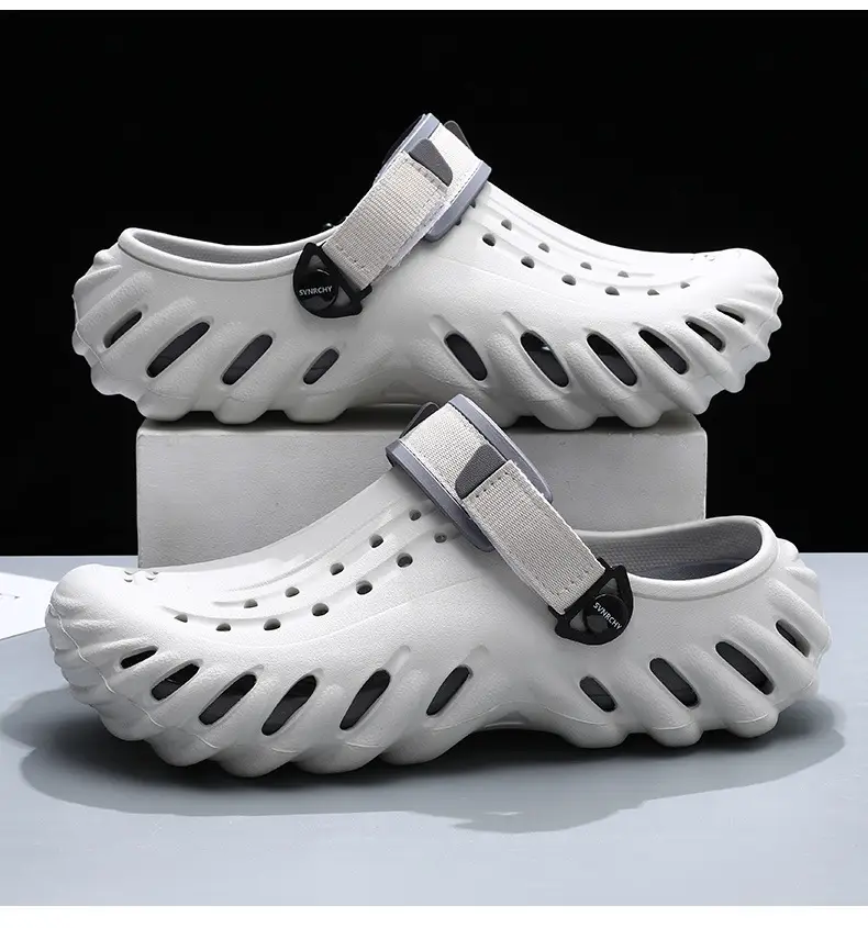 Hole Shoes Men's Summer Thick Sole Outer Wear Breathable Soft Baotou Tops EVA Home Non-Slip Non-Stinky Foot Wear-Resistant Sandals — feature 9