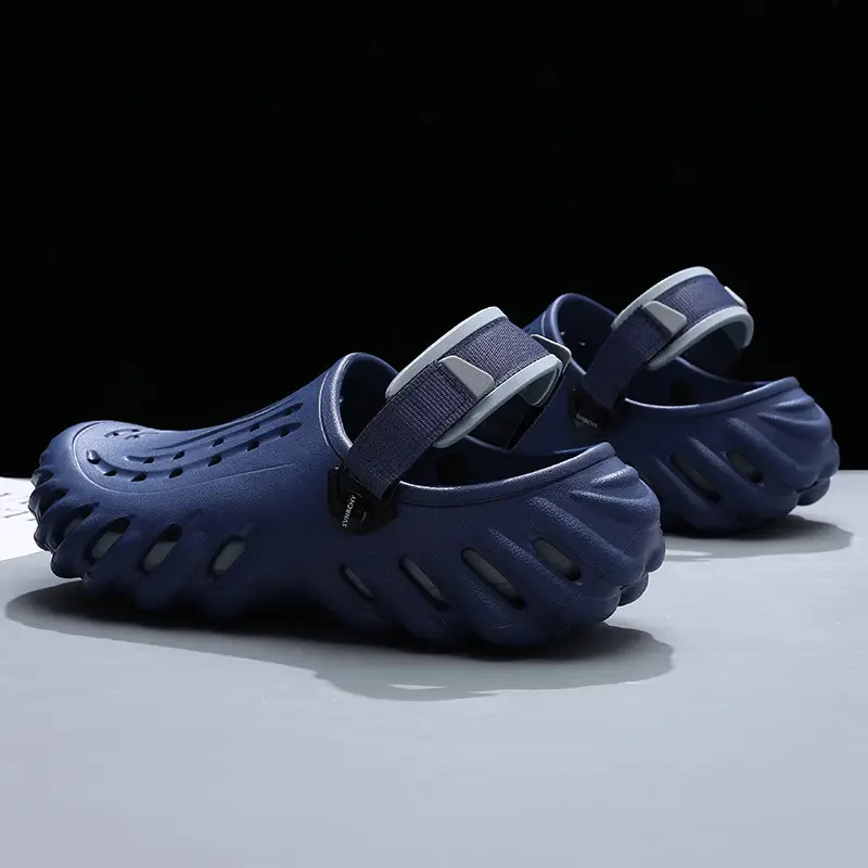 Hole Shoes Men's Summer Thick Sole Outer Wear Breathable Soft Baotou Tops EVA Home Non-Slip Non-Stinky Foot Wear-Resistant Sandals - Image 2