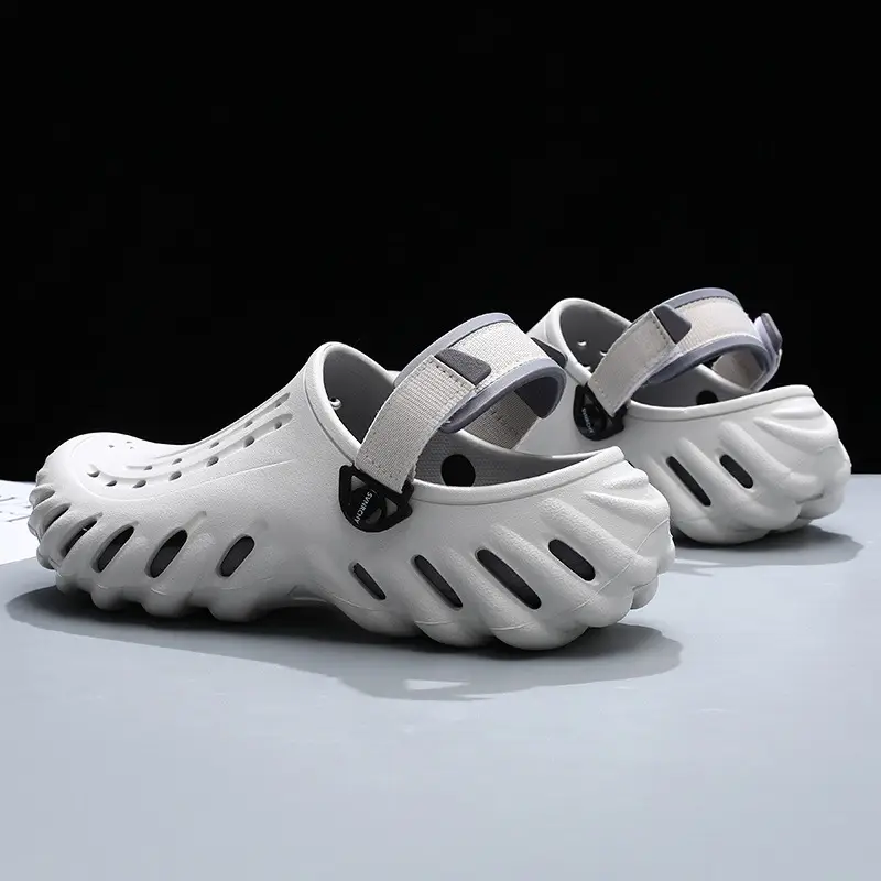 Hole Shoes Men's Summer Thick Sole Outer Wear Breathable Soft Baotou Tops EVA Home Non-Slip Non-Stinky Foot Wear-Resistant Sandals - Image 3