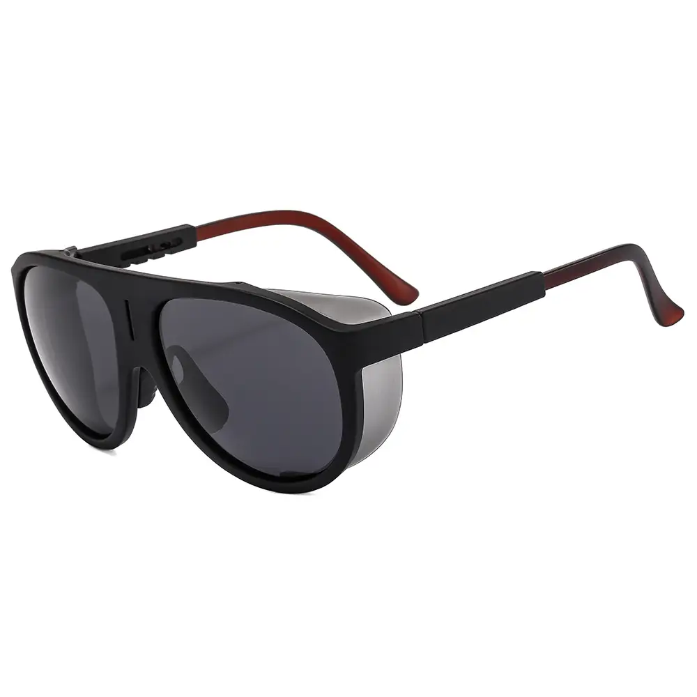 UV-Proof Men's Blue Sunglasses with Black Frames