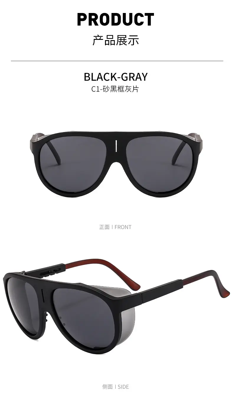 UV-Proof Men's Blue Sunglasses with Black Frames — feature 11