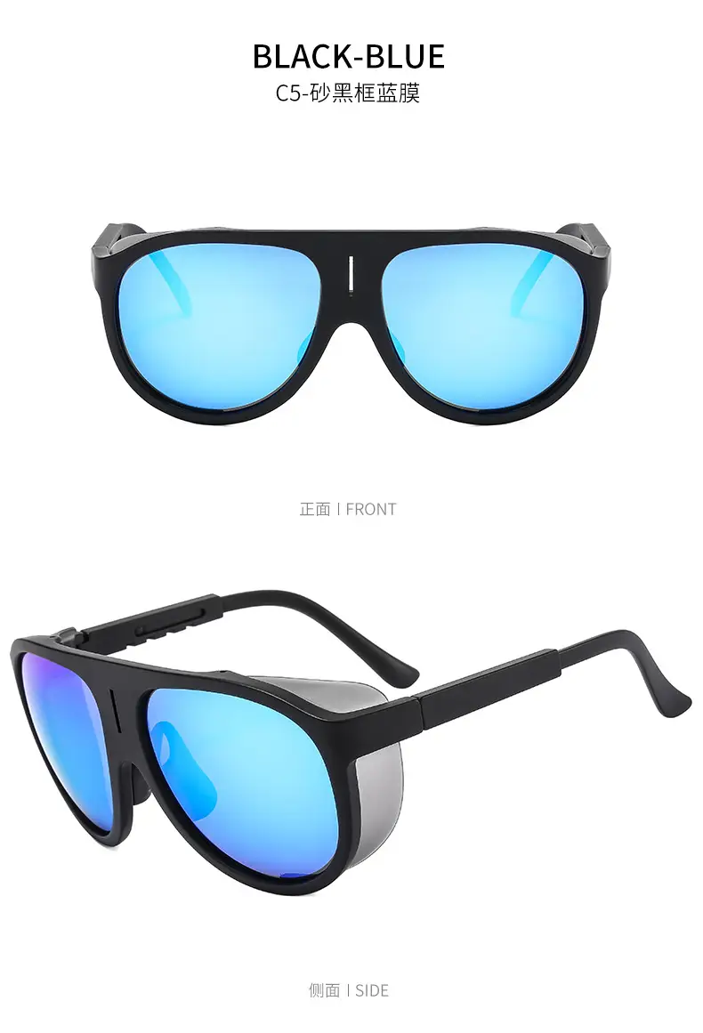 UV-Proof Men's Blue Sunglasses with Black Frames — feature 15