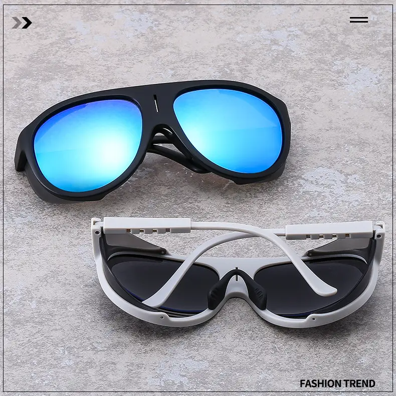 UV-Proof Men's Blue Sunglasses with Black Frames — feature 2