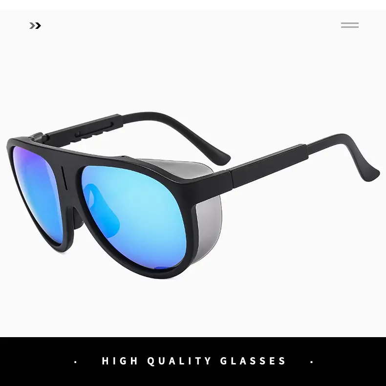 UV-Proof Men's Blue Sunglasses with Black Frames — feature 5
