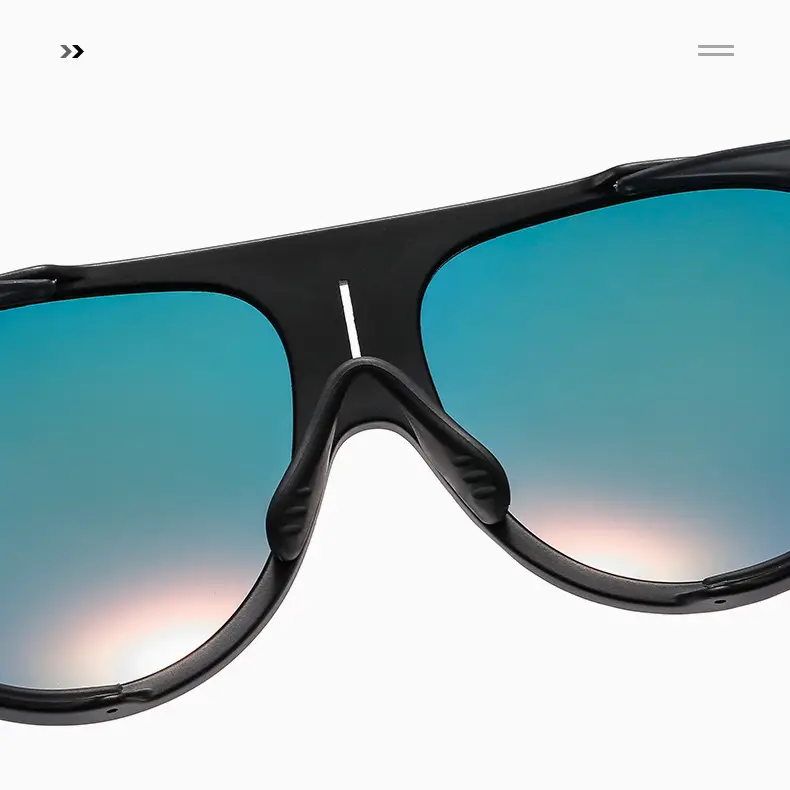 UV-Proof Men's Blue Sunglasses with Black Frames — feature 6
