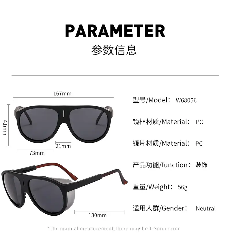 UV-Proof Men's Blue Sunglasses with Black Frames — feature 9