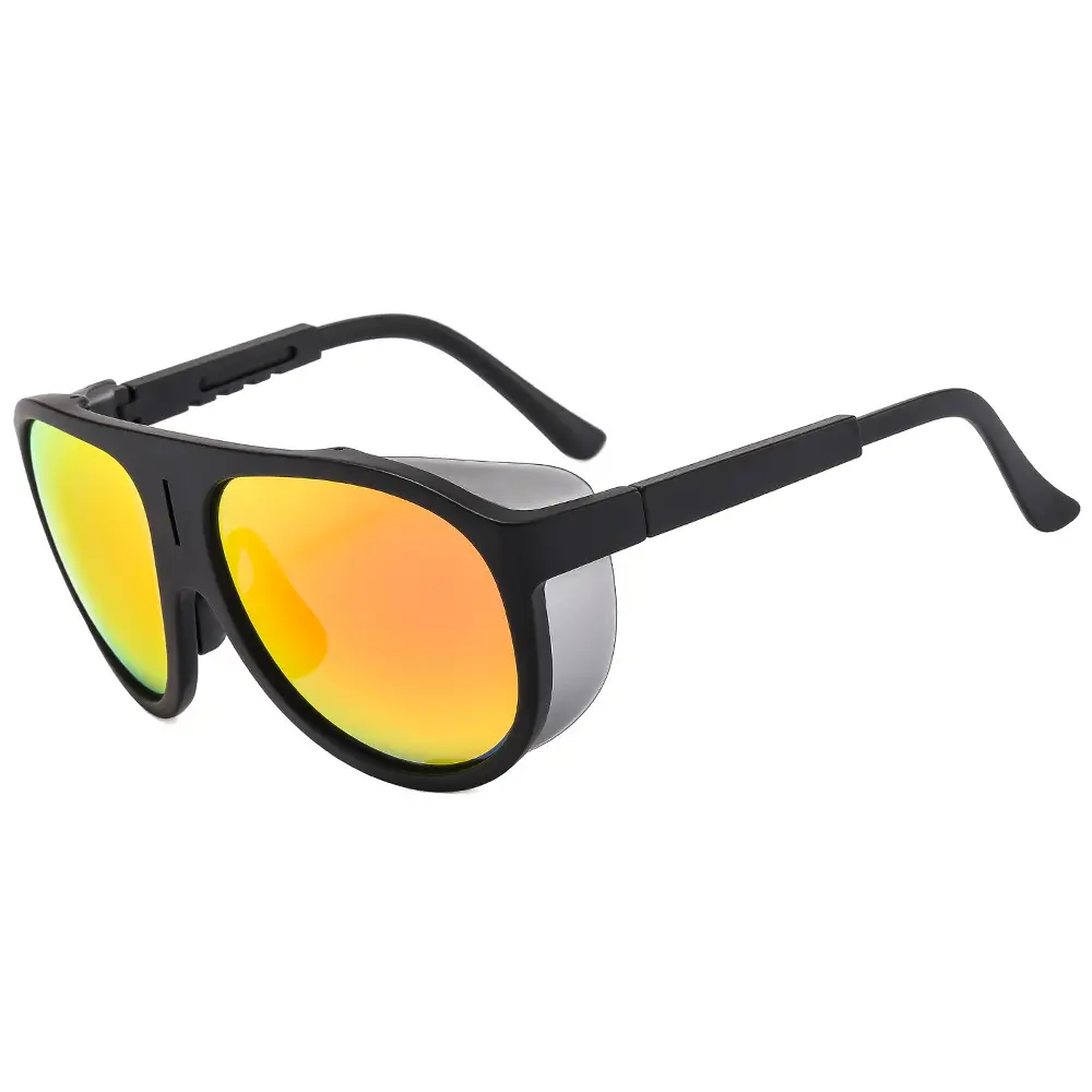 UV-Proof Men's Blue Sunglasses with Black Frames
