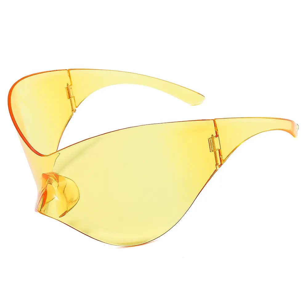 New European Oversized Yellow Sunglasses Y2K Wind Mask