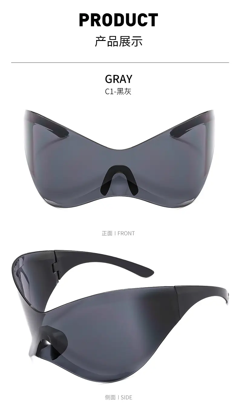 New European Oversized Yellow Sunglasses Y2K Wind Mask — feature 11