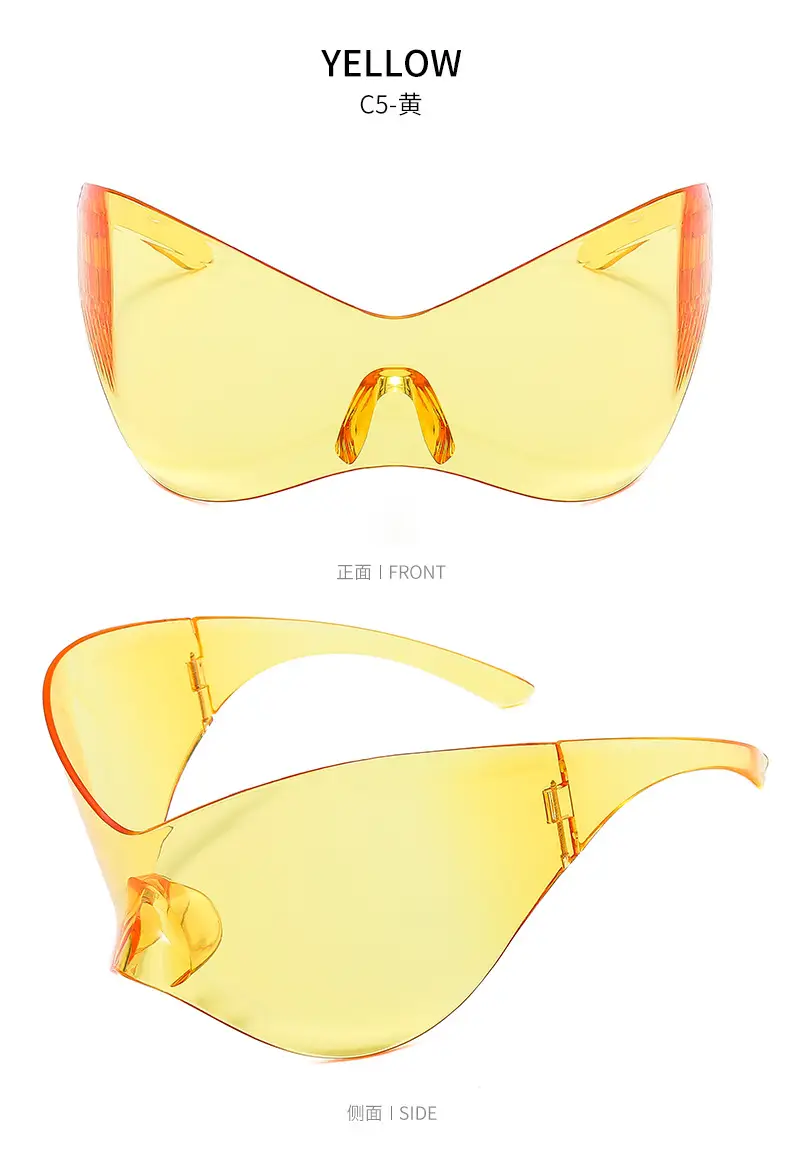 New European Oversized Yellow Sunglasses Y2K Wind Mask — feature 15