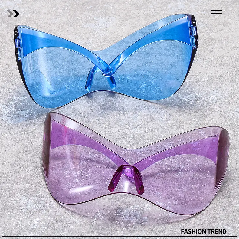New European Oversized Yellow Sunglasses Y2K Wind Mask — feature 2