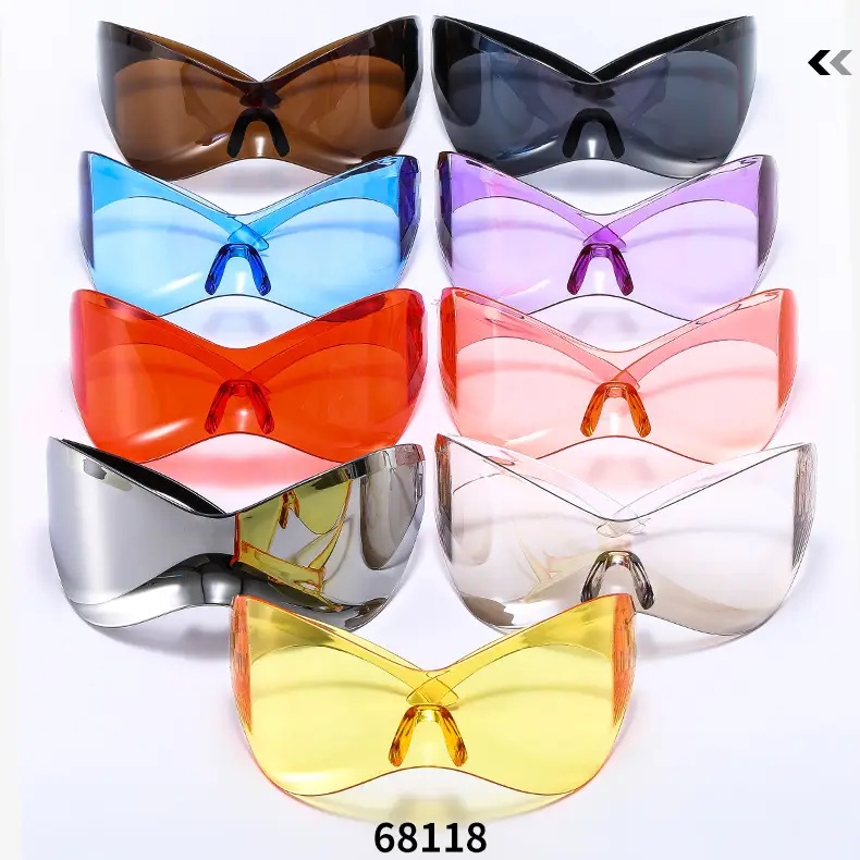 New European Oversized Yellow Sunglasses Y2K Wind Mask — feature 8