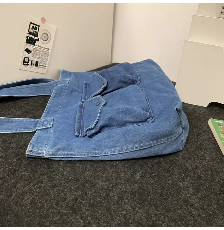 Blue Denim Canvas Shoulder Bag for Women 2024 â feature 13