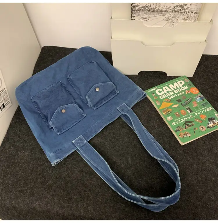 Blue Denim Canvas Shoulder Bag for Women 2024 â feature 16