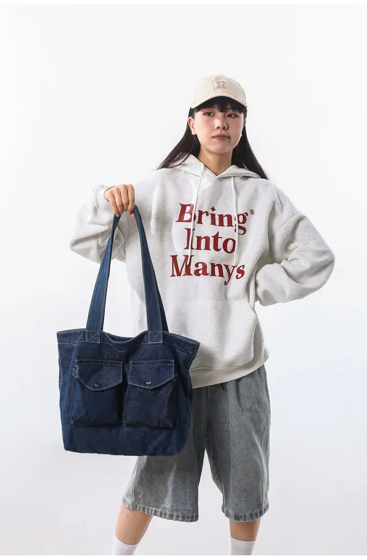Blue Denim Canvas Shoulder Bag for Women 2024 â feature 9