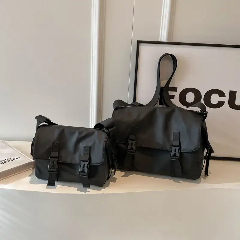 Black Cool Tooling Messenger Bag for Men Women
