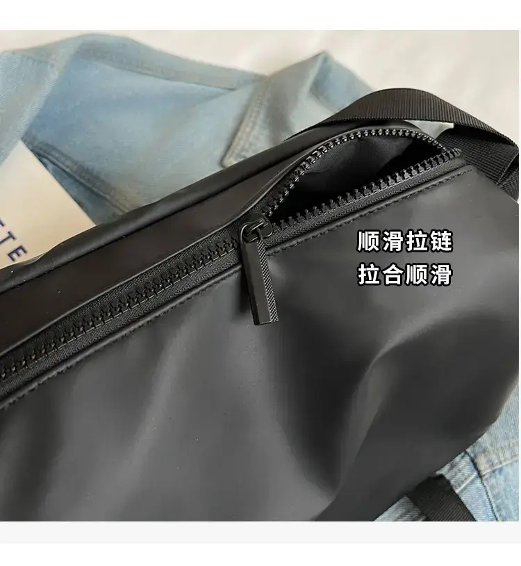 Black Cool Tooling Messenger Bag for Men Women — feature 3
