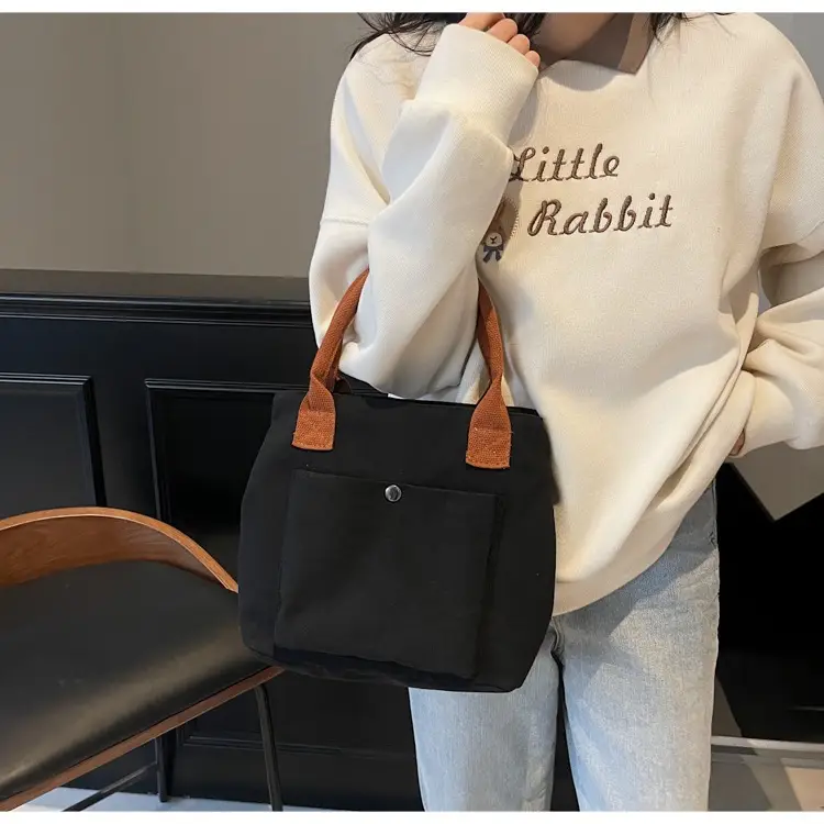 Women's Blue Canvas Shoulder Bag Large Winter 2024 — feature 16