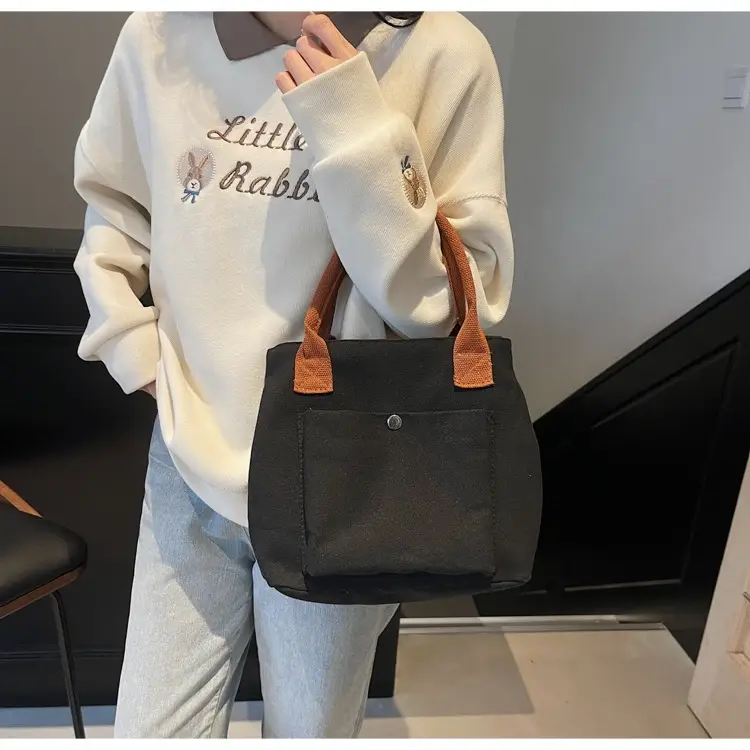 Women's Blue Canvas Shoulder Bag Large Winter 2024 — feature 17