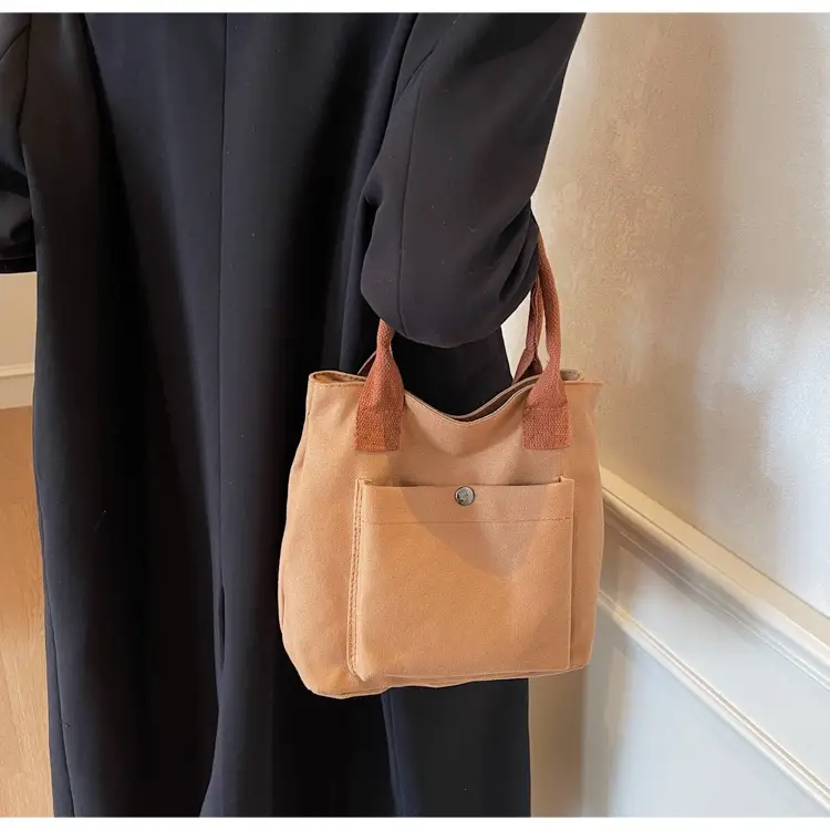 Women's Blue Canvas Shoulder Bag Large Winter 2024 — feature 19