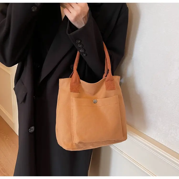 Women's Blue Canvas Shoulder Bag Large Winter 2024 — feature 20