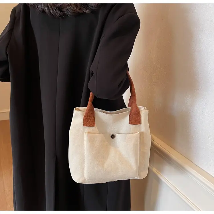 Women's Blue Canvas Shoulder Bag Large Winter 2024 — feature 21