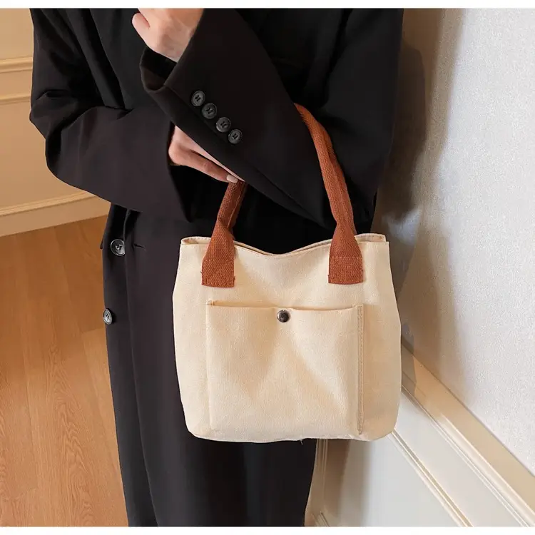 Women's Blue Canvas Shoulder Bag Large Winter 2024 — feature 22