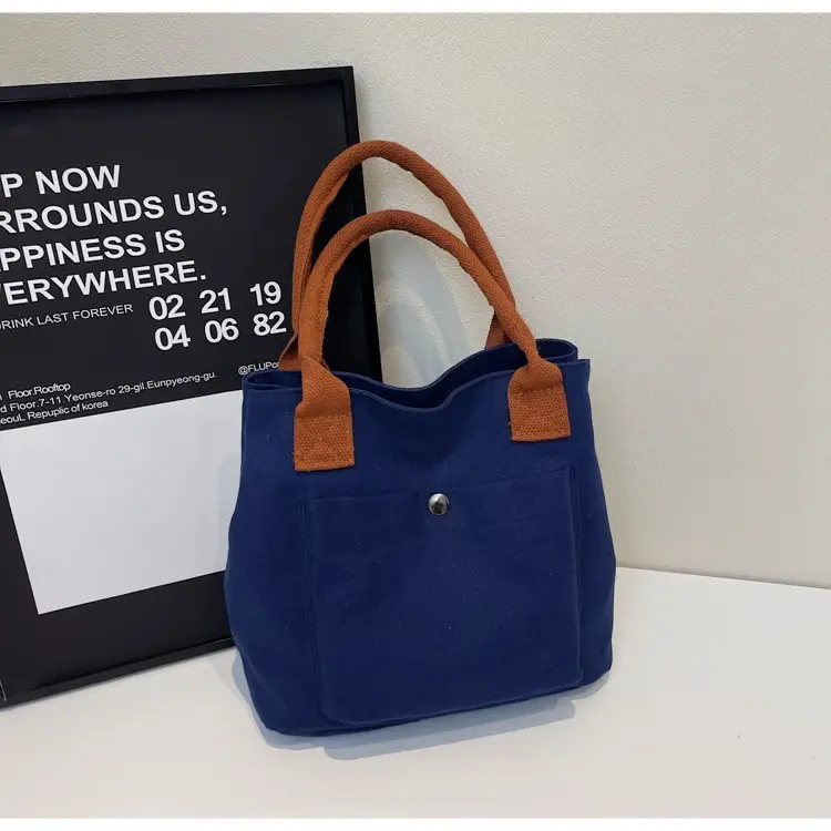 Women's Blue Canvas Shoulder Bag Large Winter 2024 — feature 24
