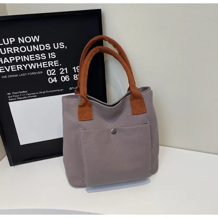 Women's Blue Canvas Shoulder Bag Large Winter 2024 — feature 25