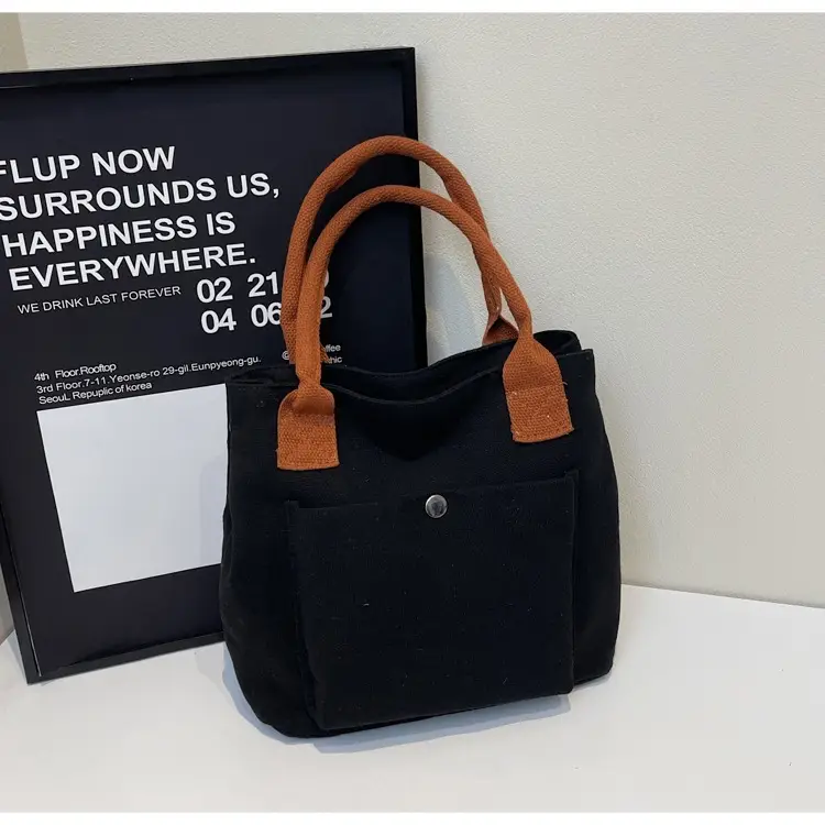 Women's Blue Canvas Shoulder Bag Large Winter 2024 — feature 26