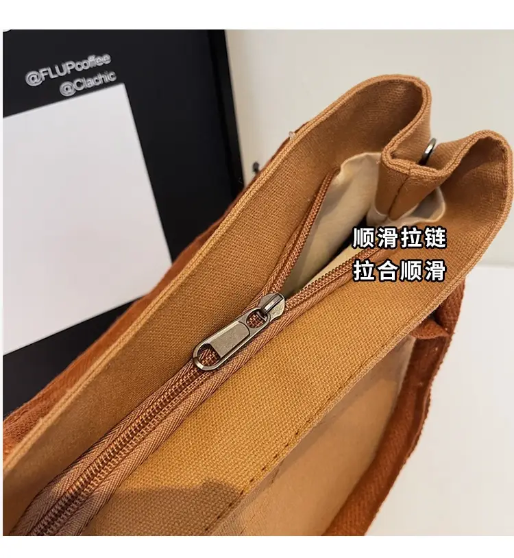 Women's Blue Canvas Shoulder Bag Large Winter 2024 — feature 3