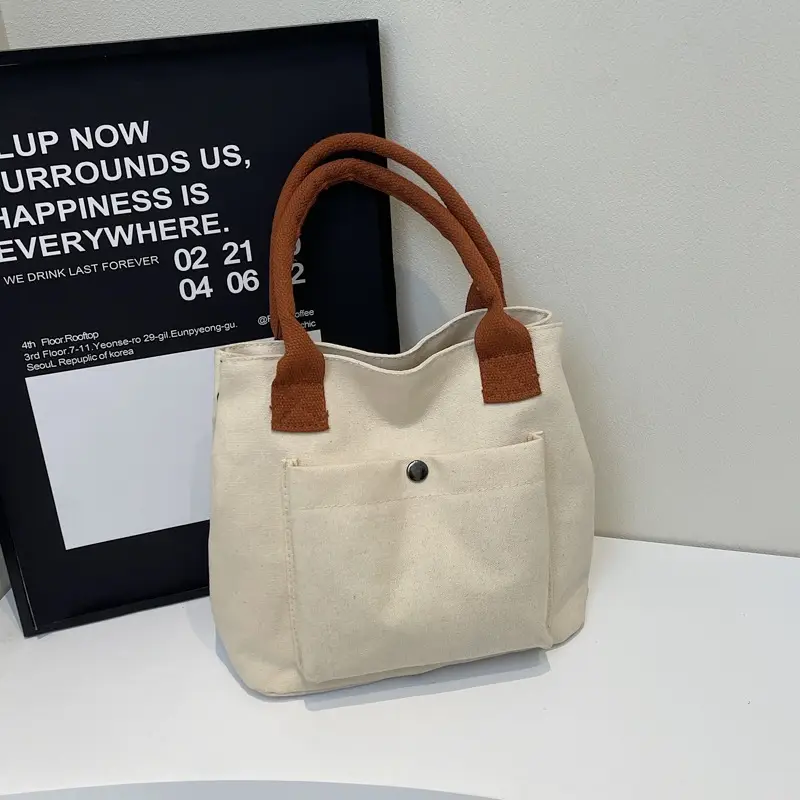 Women's Blue Canvas Shoulder Bag Large Winter 2024 - Image 2