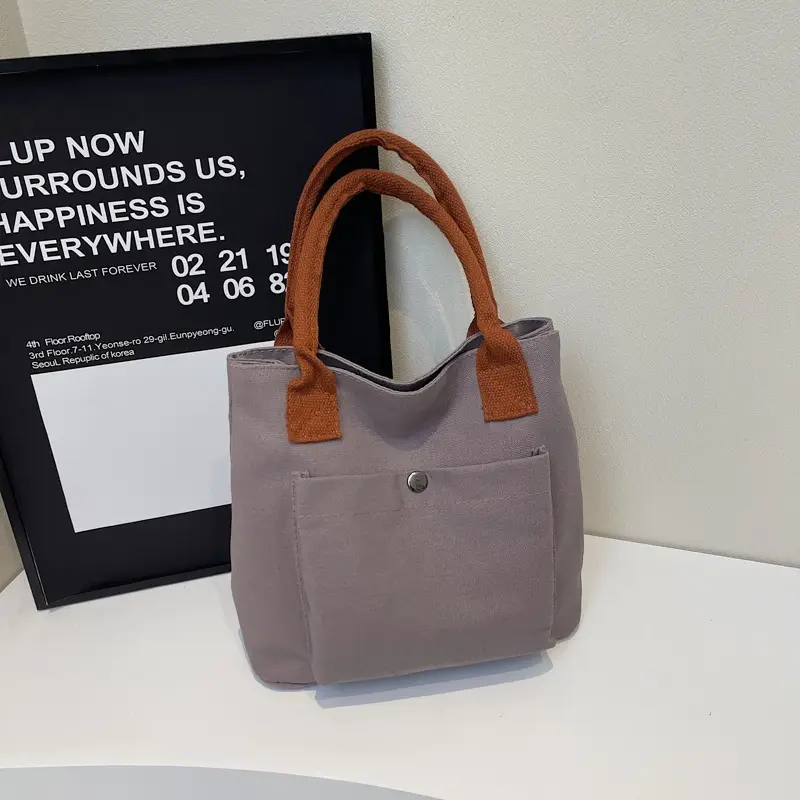 Women's Blue Canvas Shoulder Bag Large Winter 2024 - Image 5
