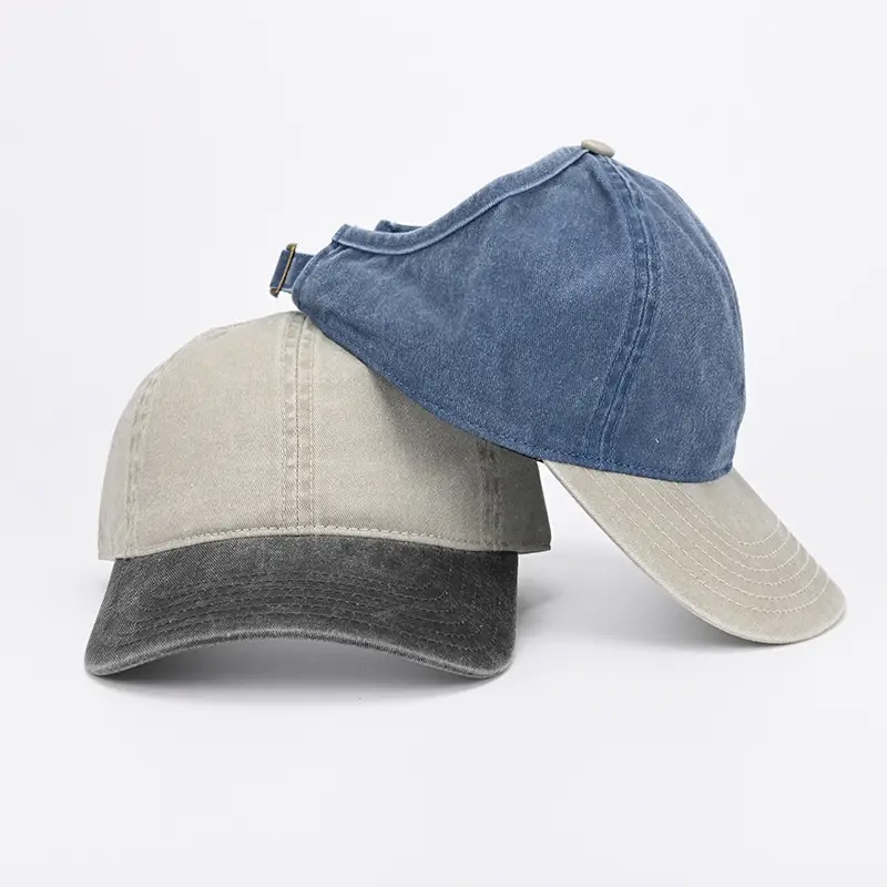 Wine Red Embroidered Baseball Cap Half Bristle