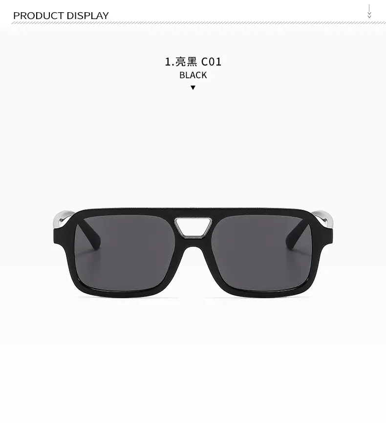 Men Black Aviator Sunglasses Double Beam Box Leopard Print β feature 11