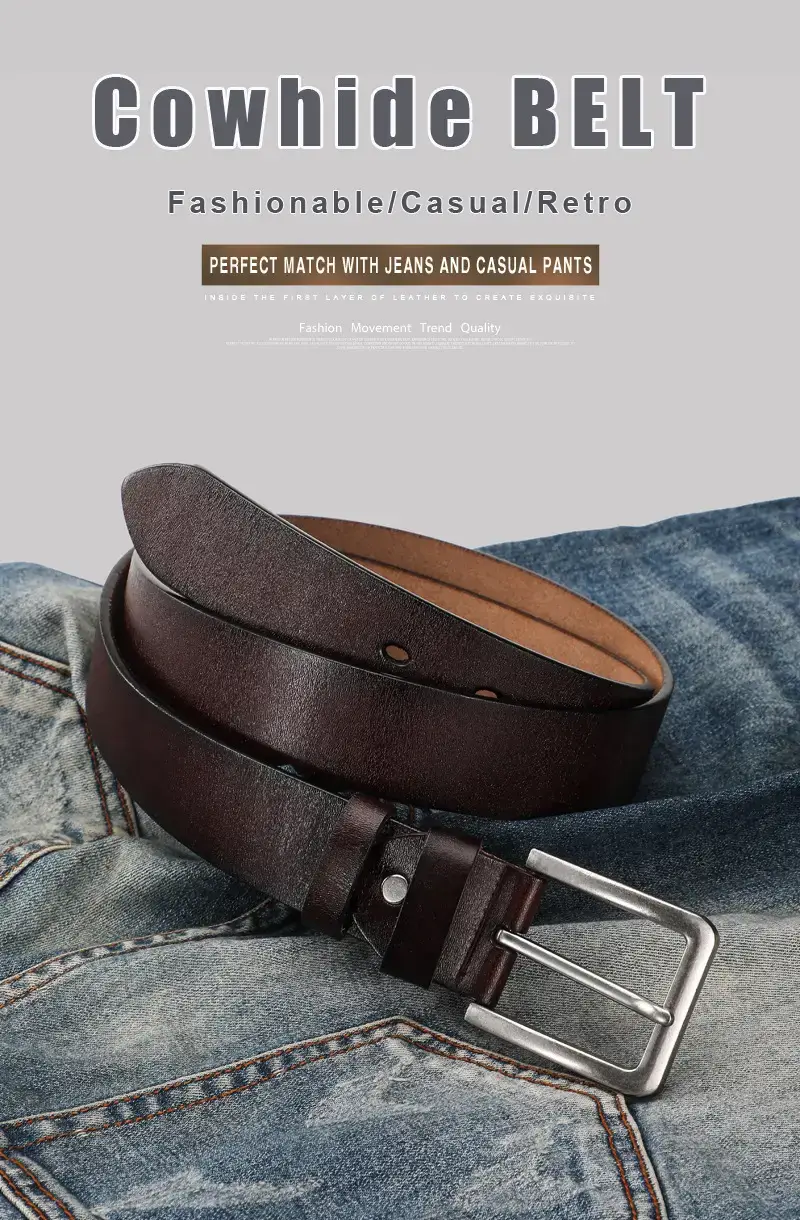 New Men's Antique Leather Buckle Belt Foreign Trade — feature 1