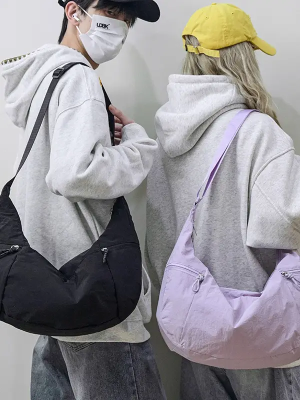 Lilac Nylon Messenger Bag 2024 with 2 Pcs