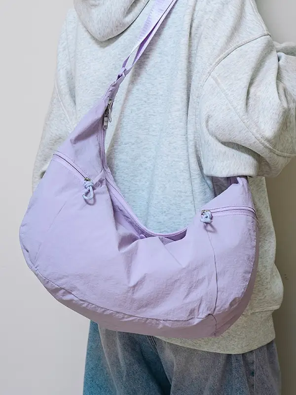 Lilac Nylon Messenger Bag 2024 with 2 Pcs