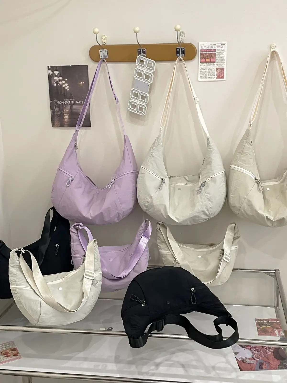 Lilac Nylon Messenger Bag 2024 with 2 Pcs