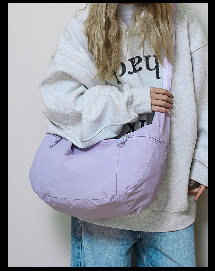 Lilac Nylon Messenger Bag 2024 with 2 Pcs — feature 10