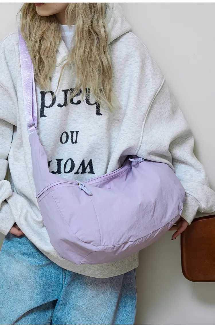 Lilac Nylon Messenger Bag 2024 with 2 Pcs — feature 11
