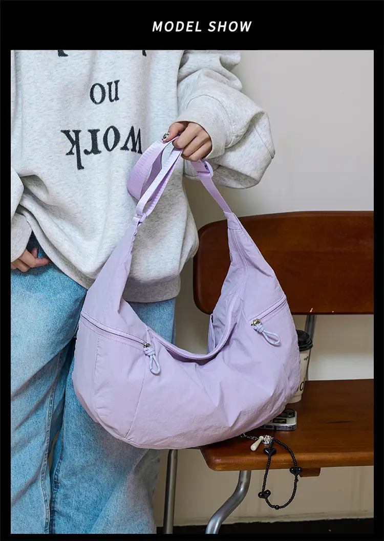 Lilac Nylon Messenger Bag 2024 with 2 Pcs — feature 7