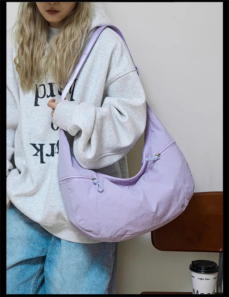 Lilac Nylon Messenger Bag 2024 with 2 Pcs — feature 8