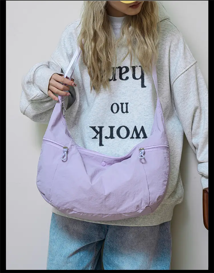 Lilac Nylon Messenger Bag 2024 with 2 Pcs — feature 9