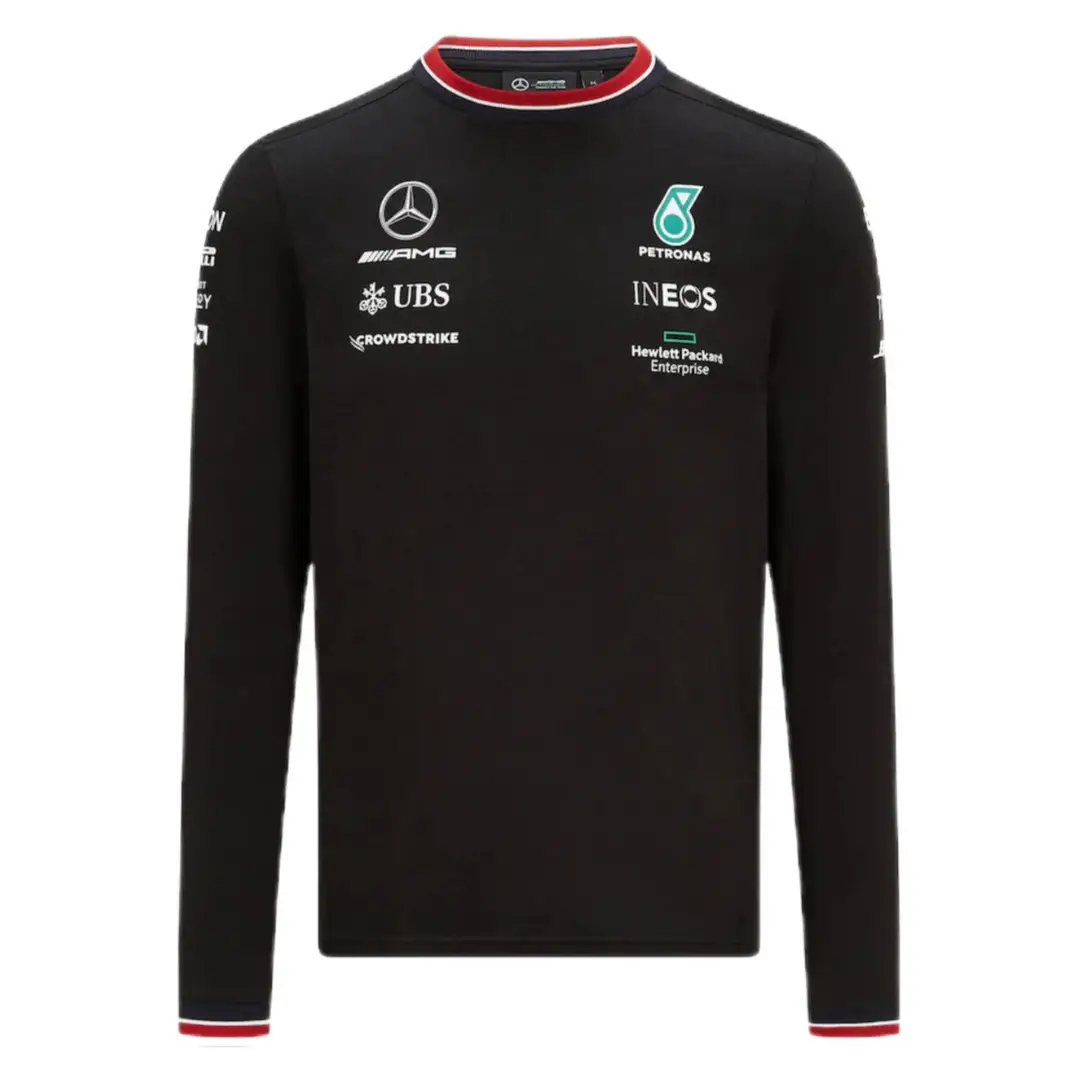 2024 New Quick-drying Racing Suit Off-road Motorbike Suit T-shirt Men's Short-sleeved Mercedes-Benz Team Short-sleeved Long-sleeved in stock