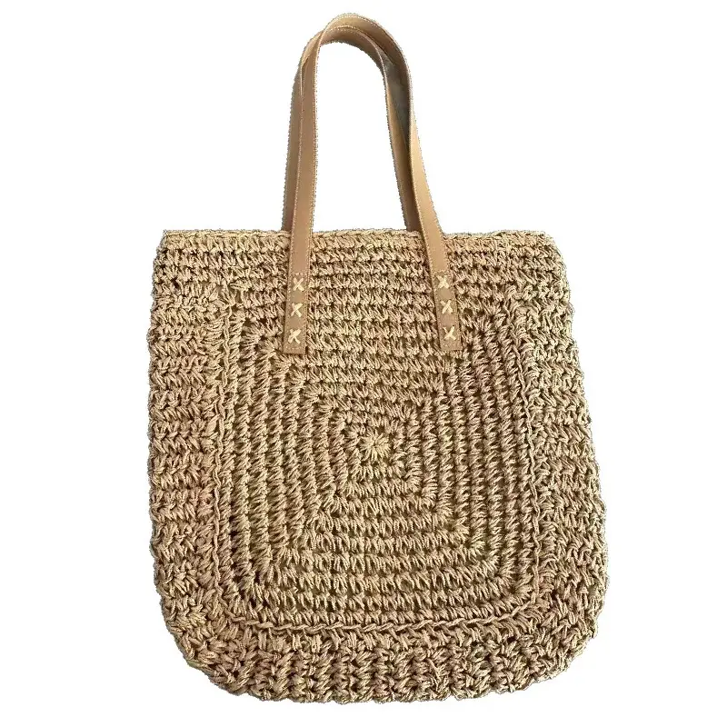 Hand-Woven Straw Bag for Women, Large Capacity, Shoulder Bag, Beach Use - Image 5