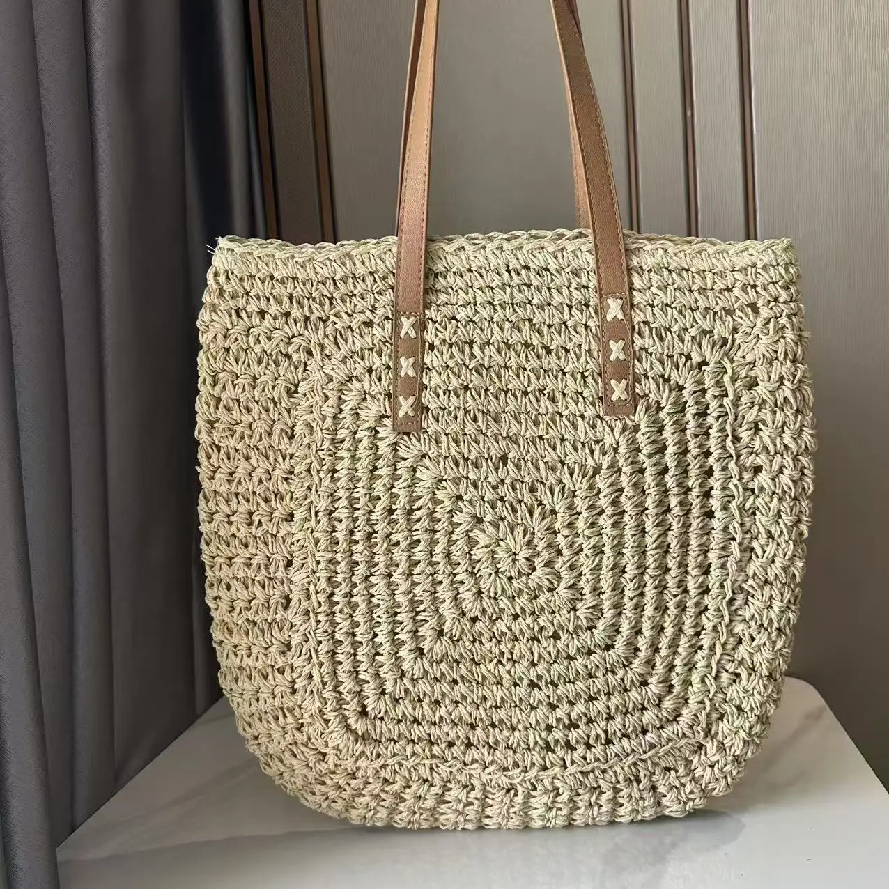 Hand-Woven Straw Bag for Women, Large Capacity, Shoulder Bag, Beach Use — feature 10
